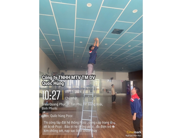 Thi công lắp đặt hệ thống báo cháy tự động phòng tập ghim X-MEN