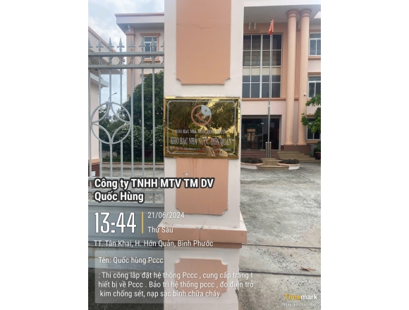 Thi công lắp kim chống sét, Kho bạc Nhà nước Hớn Quản, Bình Phước