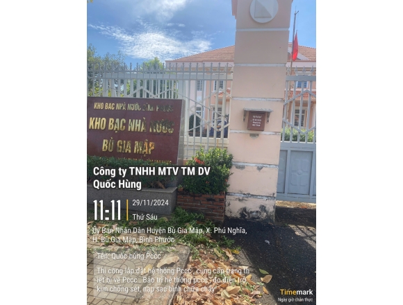 Thi công hệ thống PCCC cho kho bạc Huyện Bù Gia Mập tỉnh Bình Phước