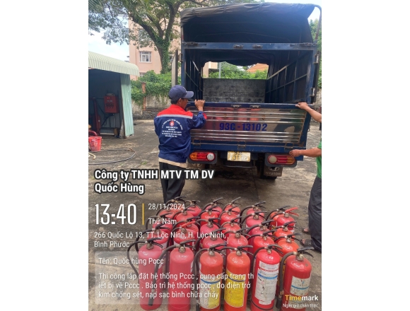 Thi công hệ thống PCCC cho kho bạc Lộc Ninh, tỉnh Bình Phước