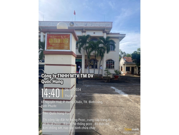 Thi công hệ thống PCCC cho kho bạc Thị xã Bình Long Long tỉnh Bình Phước