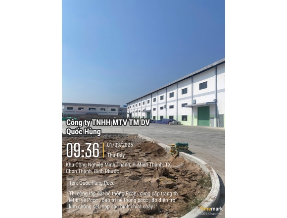 Công trình PCCC CTY YU XIN VIỆT NAM - KCN BECAMEX BÌNH PHƯỚC