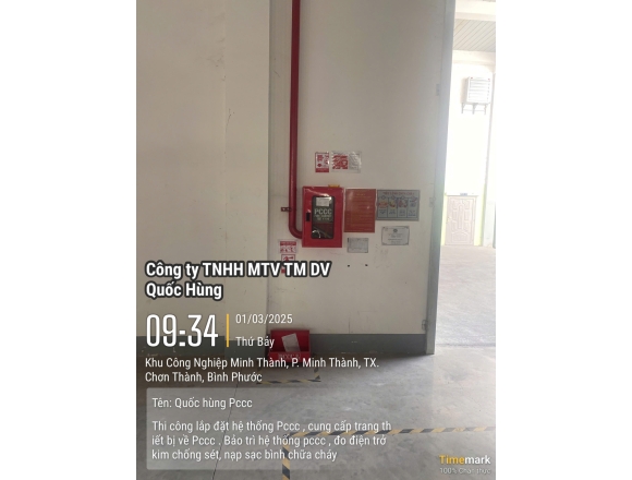 Công trình PCCC CTY YU XIN VIỆT NAM - KCN BECAMEX BÌNH PHƯỚC