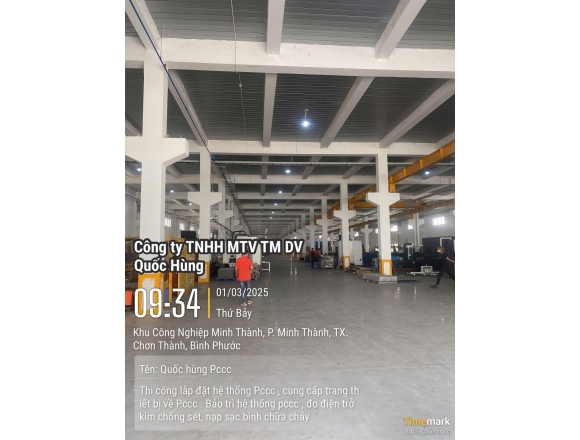 Công trình PCCC CTY YU XIN VIỆT NAM - KCN BECAMEX BÌNH PHƯỚC