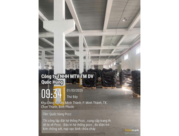 Công trình PCCC CTY YU XIN VIỆT NAM - KCN BECAMEX BÌNH PHƯỚC