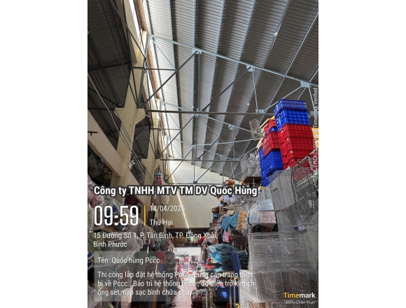 Thi công PCCC cho Chợ Đồng Xoài- Tp.Đồng Xoài, Bình Phước