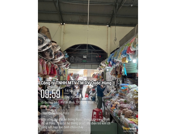 Thi công PCCC cho Chợ Đồng Xoài- Tp.Đồng Xoài, Bình Phước