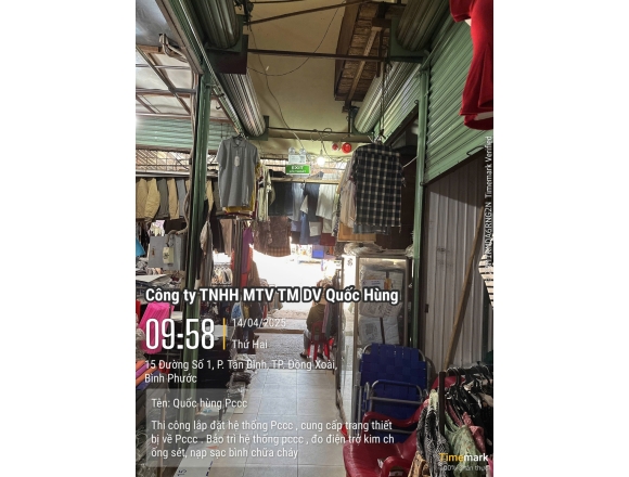 Thi công PCCC cho Chợ Đồng Xoài- Tp.Đồng Xoài, Bình Phước