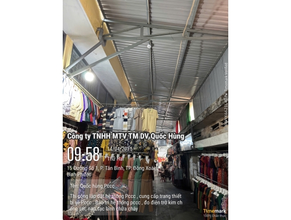 Thi công PCCC cho Chợ Đồng Xoài- Tp.Đồng Xoài, Bình Phước