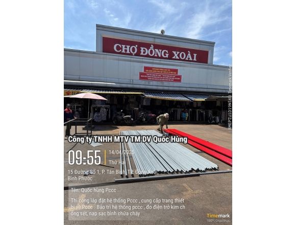 Thi công PCCC cho Chợ Đồng Xoài- Tp.Đồng Xoài, Bình Phước