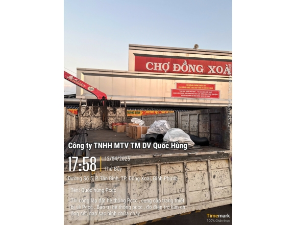 Thi công PCCC cho Chợ Đồng Xoài- Tp.Đồng Xoài, Bình Phước