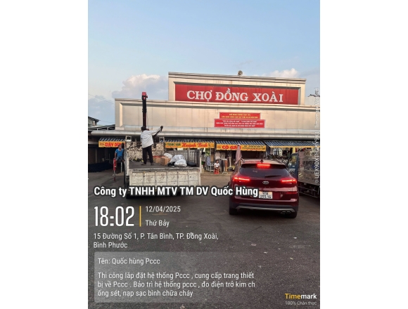 Thi công PCCC cho Chợ Đồng Xoài- Tp.Đồng Xoài, Bình Phước