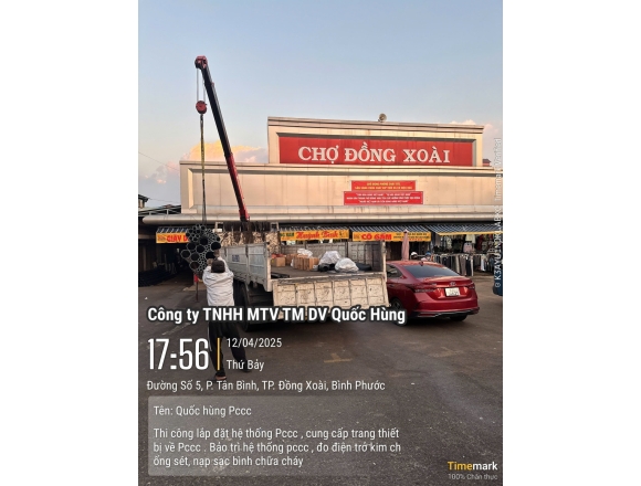 Thi công PCCC cho Chợ Đồng Xoài- Tp.Đồng Xoài, Bình Phước