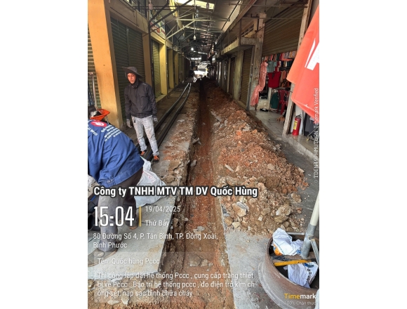 Thi công PCCC cho Chợ Đồng Xoài- Tp.Đồng Xoài, Bình Phước