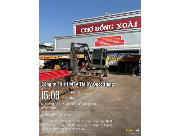 Thi công PCCC cho Chợ Đồng Xoài- Tp.Đồng Xoài, Bình Phước