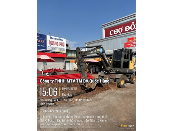 Thi công PCCC cho Chợ Đồng Xoài- Tp.Đồng Xoài, Bình Phước