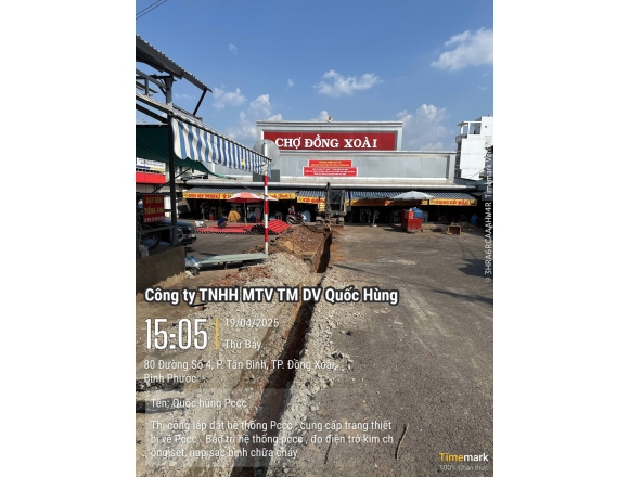 Thi công PCCC cho Chợ Đồng Xoài- Tp.Đồng Xoài, Bình Phước