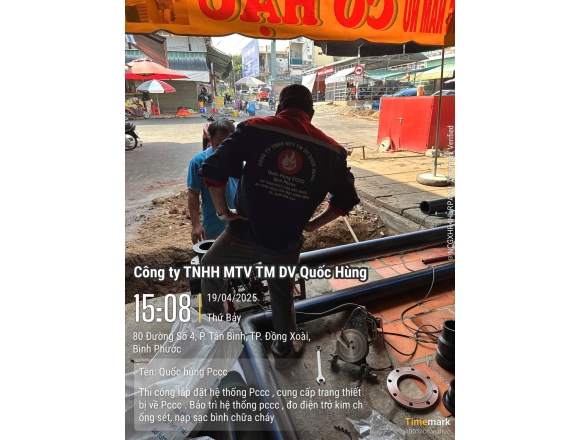 Thi công PCCC cho Chợ Đồng Xoài- Tp.Đồng Xoài, Bình Phước