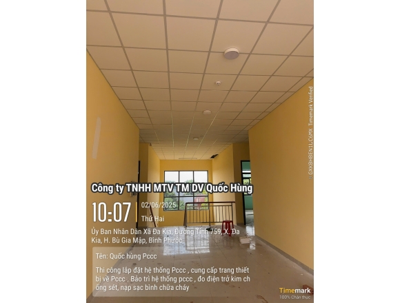 Thi công PCCC Uỷ ban Nhân dân Xã Dakia huyện Bù Gia Mập