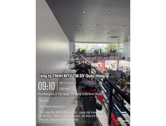 Thi công PCCC Cửa hàng Xe Máy