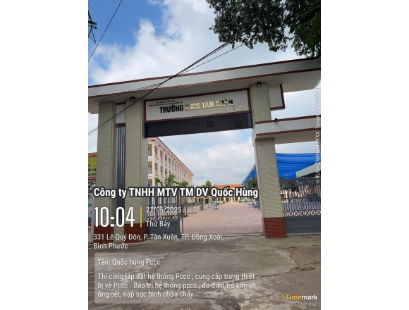 PCCC cho Trường Trung học Cơ sở Tân Xuân-Bình Phước