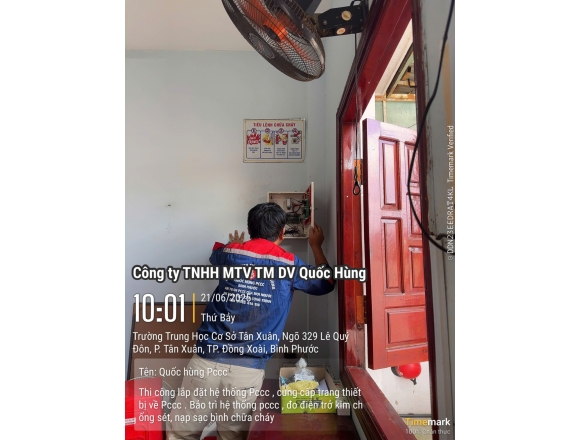 PCCC cho Trường Trung học Cơ sở Tân Xuân-Bình Phước