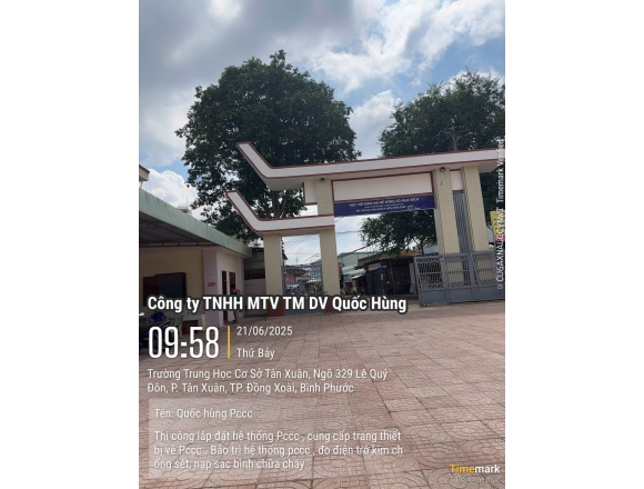 PCCC cho Trường Trung học Cơ sở Tân Xuân-Bình Phước