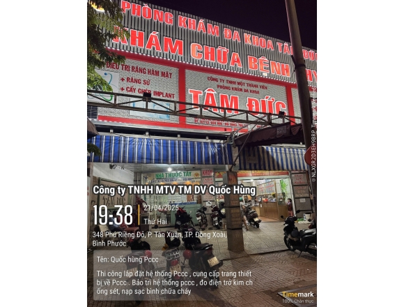 Thi công PCCC phòng khám Đa khoa Tâm Đức-Bình Phước