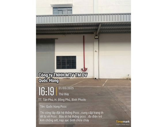 Thi công PCCC Cty FUQIANG kcn Đồng Phú