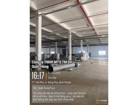 Thi công PCCC Cty FUQIANG kcn Đồng Phú