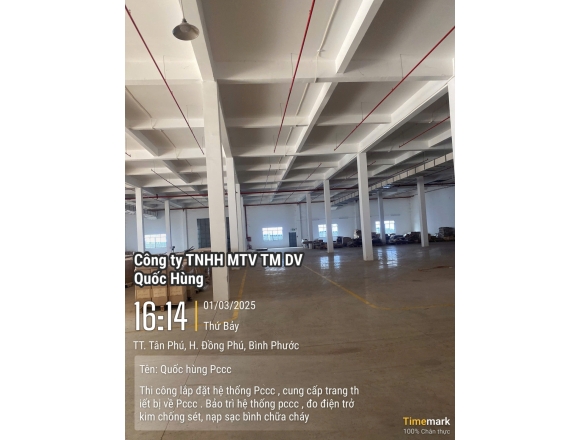 Thi công PCCC Cty FUQIANG kcn Đồng Phú