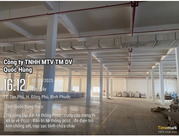 Thi công PCCC Cty FUQIANG kcn Đồng Phú