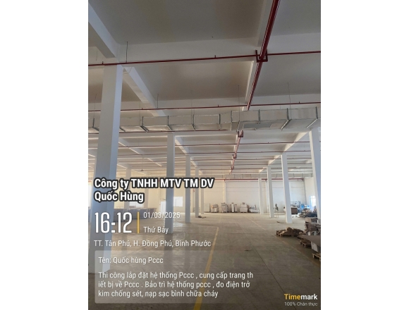 Thi công PCCC Cty FUQIANG kcn Đồng Phú