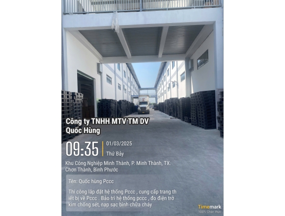 Thi công PCCC cho Cty YUXIN VIETNAM CO.,LTD kcn Becamex Bình Phước