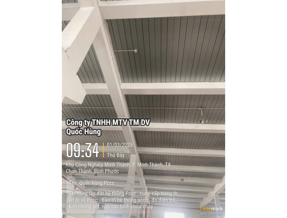 Thi công PCCC cho Cty YUXIN VIETNAM CO.,LTD kcn Becamex Bình Phước