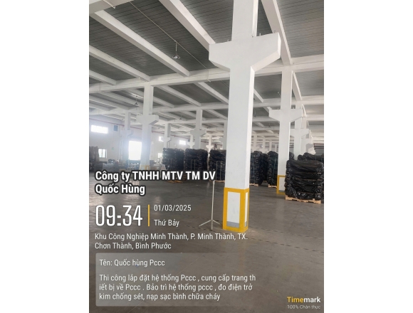 Thi công PCCC cho Cty YUXIN VIETNAM CO.,LTD kcn Becamex Bình Phước