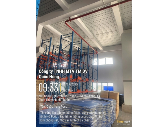 Thi công PCCC cho kho hàng tại KCN Chơn Thành, Bình Phước