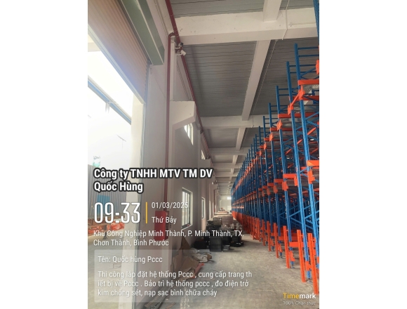 Thi công PCCC cho kho hàng tại KCN Chơn Thành, Bình Phước