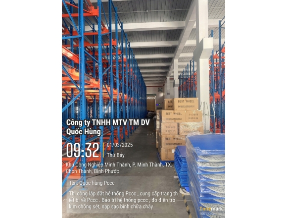 Thi công PCCC cho kho hàng tại KCN Chơn Thành, Bình Phước