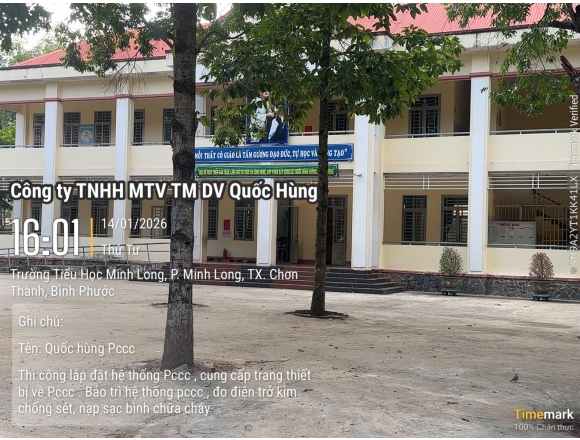 HỆ THỐNG PCCC TRƯỜNG TIỂU HỌC và THCS Minh LONG