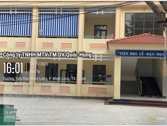 HỆ THỐNG PCCC TRƯỜNG TIỂU HỌC và THCS Minh LONG