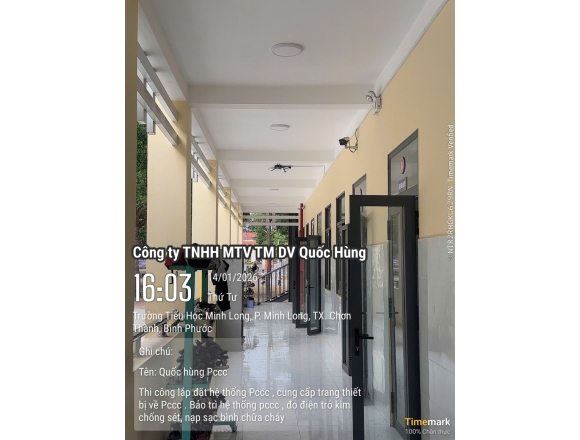 HỆ THỐNG PCCC TRƯỜNG TIỂU HỌC và THCS Minh LONG