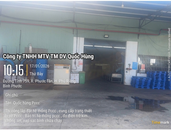 Thi công PCCC công ty hạt điều Tâm Đào - Bình Phước