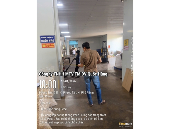 Thi công PCCC công ty hạt điều Tâm Đào - Bình Phước