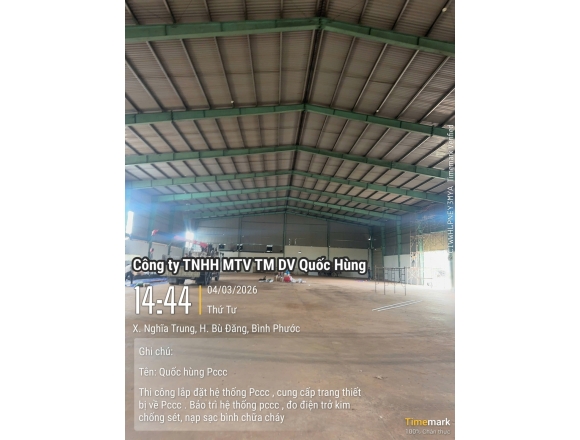 Thi công PCCC nhà xưởng tại Bù Đăng Bình Phước uy tín, đúng chuẩn