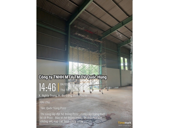 Thi công PCCC nhà xưởng tại Bù Đăng Bình Phước uy tín, đúng chuẩn