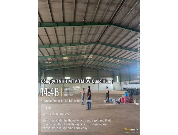 Thi công PCCC nhà xưởng tại Bù Đăng Bình Phước uy tín, đúng chuẩn