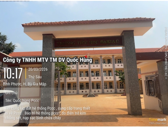 Vận hành nghiệm thu hệ thống PCCC Trường Tiểu học Đakia C Đồng Xoài Bình Phước