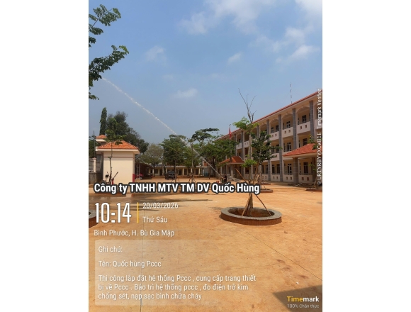 Vận hành nghiệm thu hệ thống PCCC Trường Tiểu học Đakia C Đồng Xoài Bình Phước