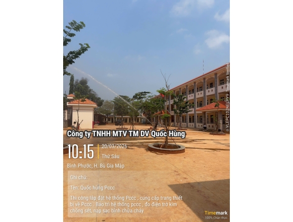Vận hành nghiệm thu hệ thống PCCC Trường Tiểu học Đakia C Đồng Xoài Bình Phước